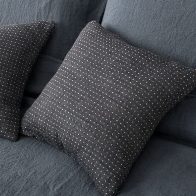Housse coussin 40x40cm. de lin en Jacquard.