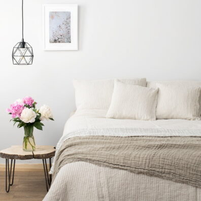 Linge de lit en lin lave - housse de couette, taie d'oreille, draps.r