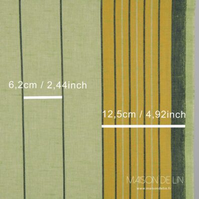Tissu lin coton en rayures.