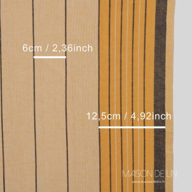 Tissu lin cotton jaune , largeur 50cm.