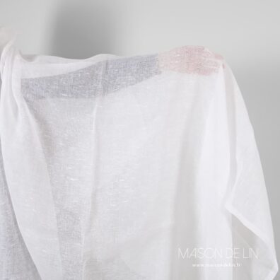 Tissu de lin transparent blanc optique