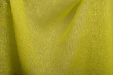 Tissu de lin transparent couleur jaune ardent