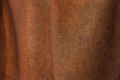 Tissu de lin transparent en couleurs noire et orange