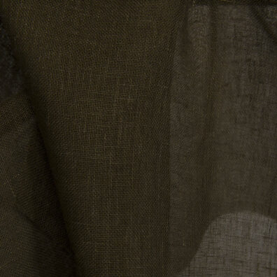 Tissu de lin transparent couleur olive foncé