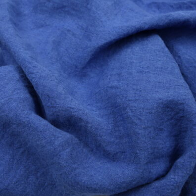 Tissu de lin lavé en couleur bleu royal en grande largeur