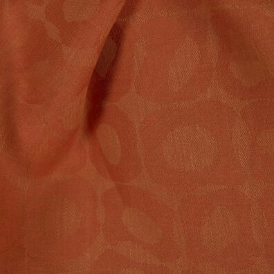 Tissu lin Jacquard en grands cercles, couleur orange