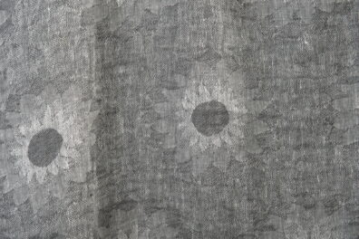 Tissu Jacquard gris de lin lavé