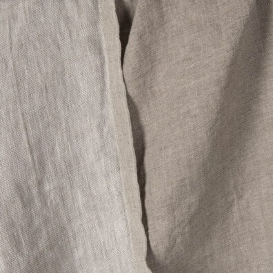 Lin beige tissu double face, lavé