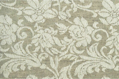 Tissu Jacquard de lin-coton en couleur blanche et naturelle