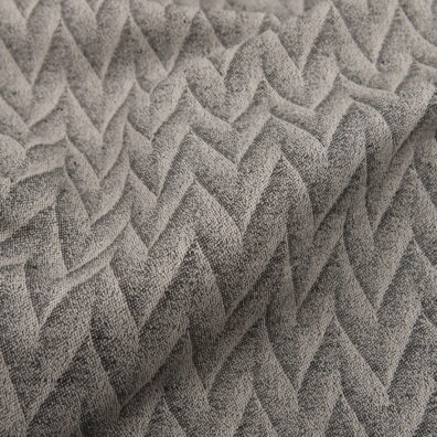 Tissu Jacquard de lin-coton en couleurs gris brun et gris foncé.