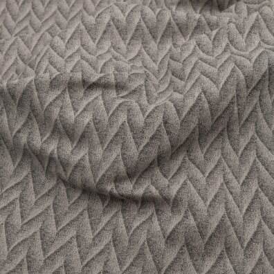 Tissu Jacquard de lin-coton en couleurs gris brun et gris foncé.