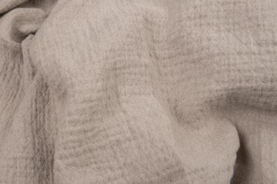 Tissu beige Jacquard de lin lavé