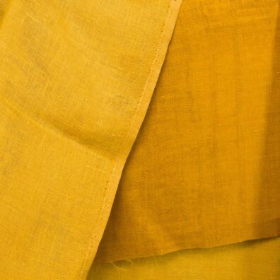 Tissu lin double face en couleur jaune