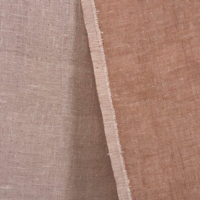 Tissu lin double face en couleur brun clair
