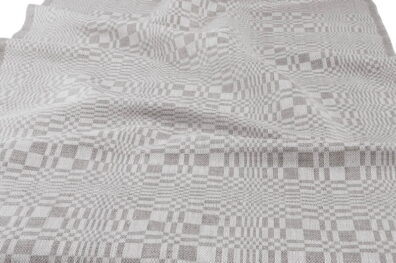 Tissu étroit de lin-coton naturel avec un dessin