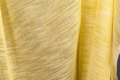 Tissu transparent de lin-coton couleur jaune citron