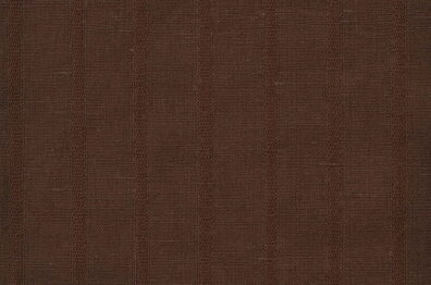 Tissu de lin-coton brun foncé en rayures