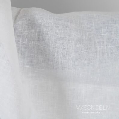 Toile lin blanc optique, léger.