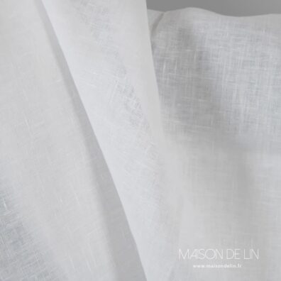 Toile lin blanc optique, léger.