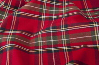 Tissu de lin-coton rouge à carreaux Scotch