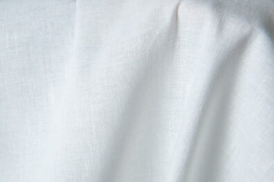 Tissu de lin-coton blanc optique
