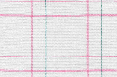 Tissu de lin blanc à carreaux roses