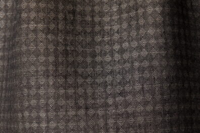 Tissu de lin à petites rhombes noires et naturelles