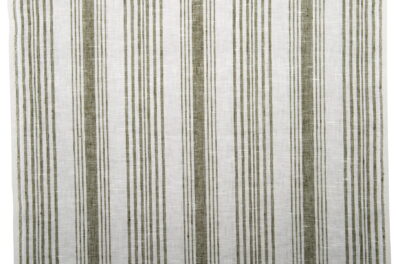 Tissu de lin étroit en rayures couleur mousse