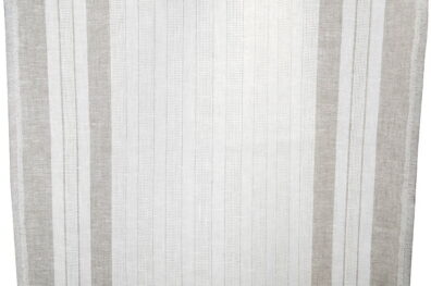 Tissu de lin étroit blanc cassé en rayures naturelles