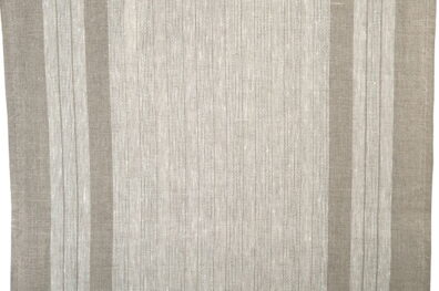 Tissu de lin étroit beige en rayures ajourées