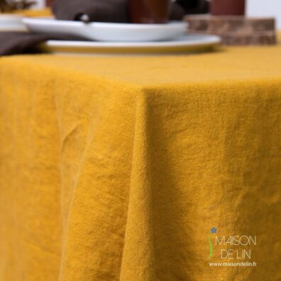 Nappe de lin en tissu de 100%lin.