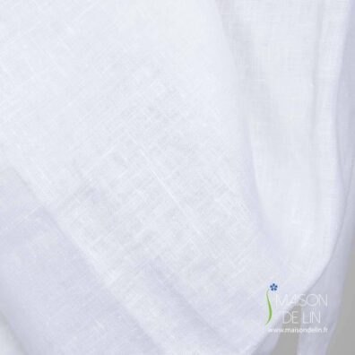 Toile en lin blanc optique grande largeur.