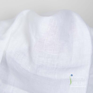 Toile en lin blanc optique grande largeur 280cm.