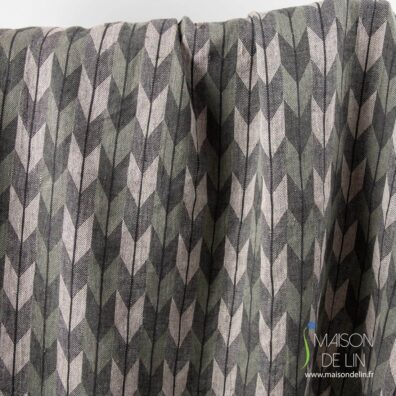 Tissu jacquard de lin lavé.