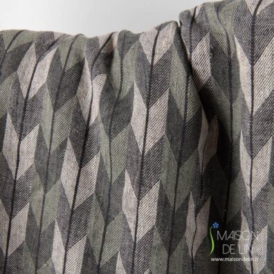 Tissu jacquard, design chevron géométrique.