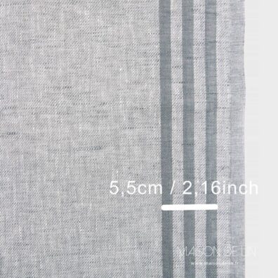 Lin 50cm. étroit gris en rayures .