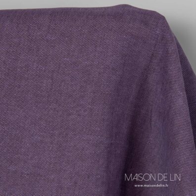 Lin violet en design. largeur 150cm.