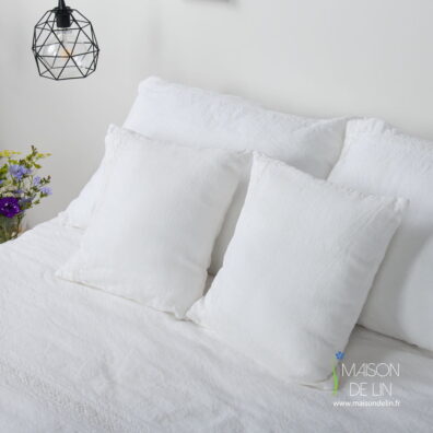 Linge de lit lin coton taie-d`oreiller.