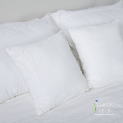 Linge de lit lin coton taie-d`oreiller.