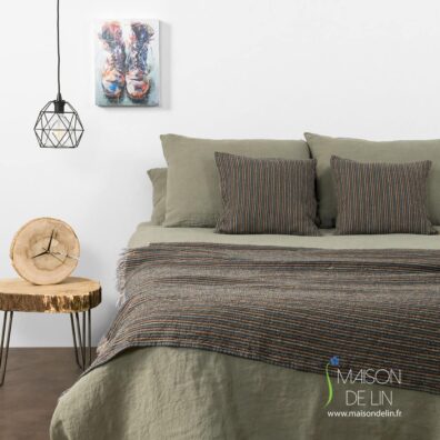 Linge de lit kaki foncé "Vagabond".