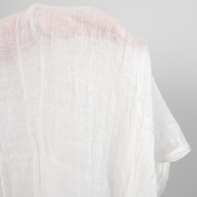 tissu gaz de lin lave blanc casse
