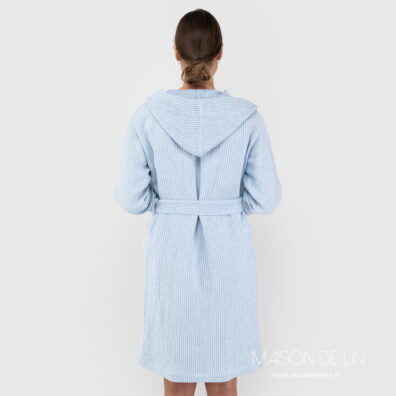 Peignoir a capuche kimono bleu clair
