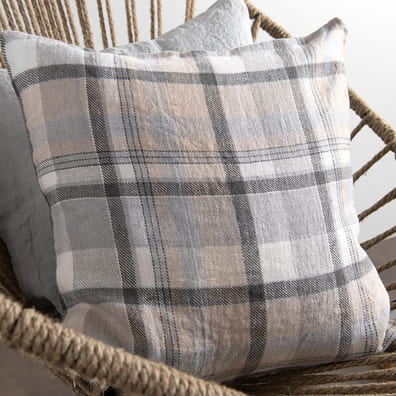 Housse de coussin lin lavé