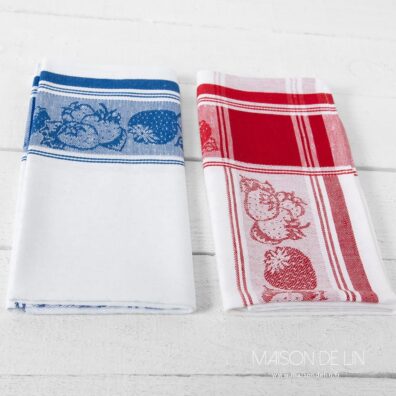 Torchon lin coton Set se compose de 2 torchons de cuisine.