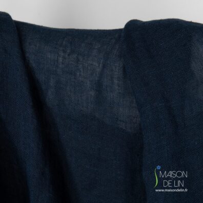Tissu de lin lave navy.