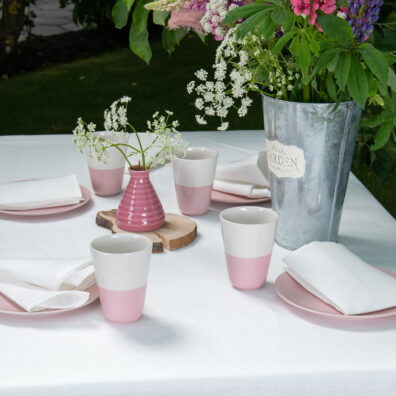 nappe lin en blanc cassé avec point ajoure