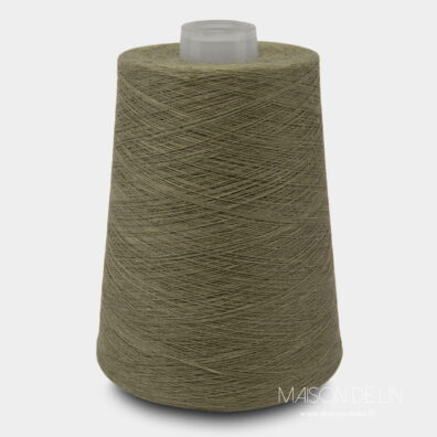 fils de lin vert tabac clair